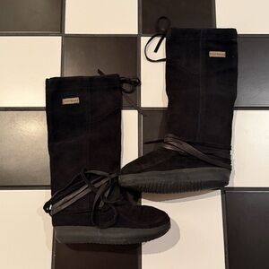 Steger Mukluks Black Leather Traditional Snow Winter Boots